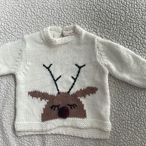 Zara girls 9-12M old reindeer sweater